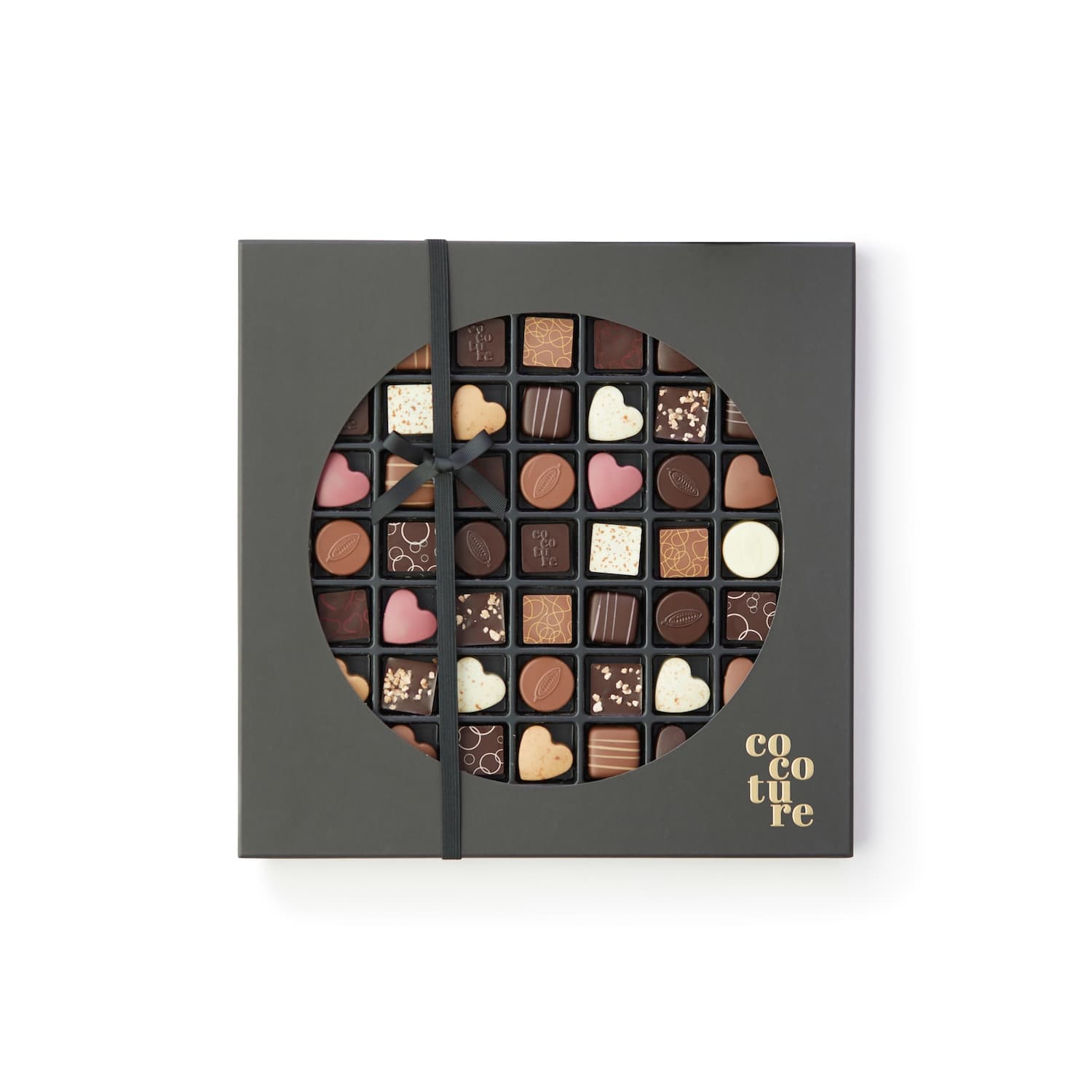 49 stykker fyldte chokolader i sort Cocoture æske - 440g