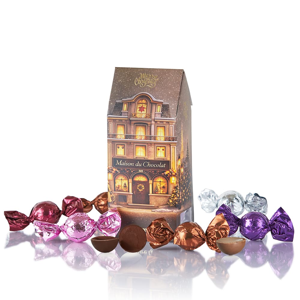 Fyldte chokoladekugler i lille Cocoture hus - 160g