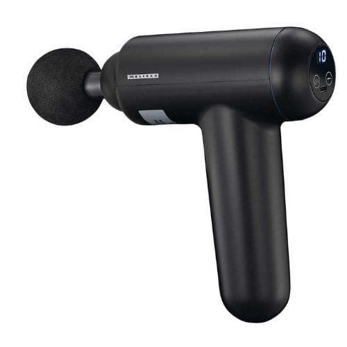 MELISSA Genopladelig massagepistol med LED 4 hoveder Sort
