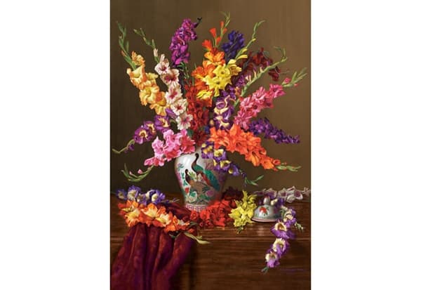 Gladioli in Chinese Vase