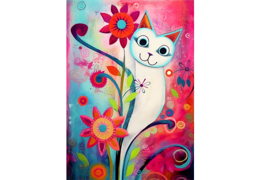 A Happy White Cat