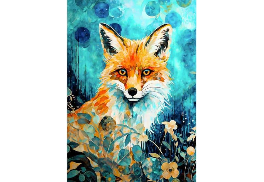 Red Fox on Blue