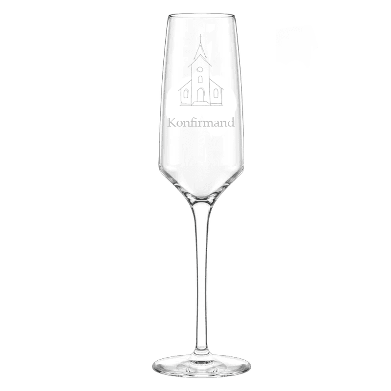 Champagne glas til konfirmand