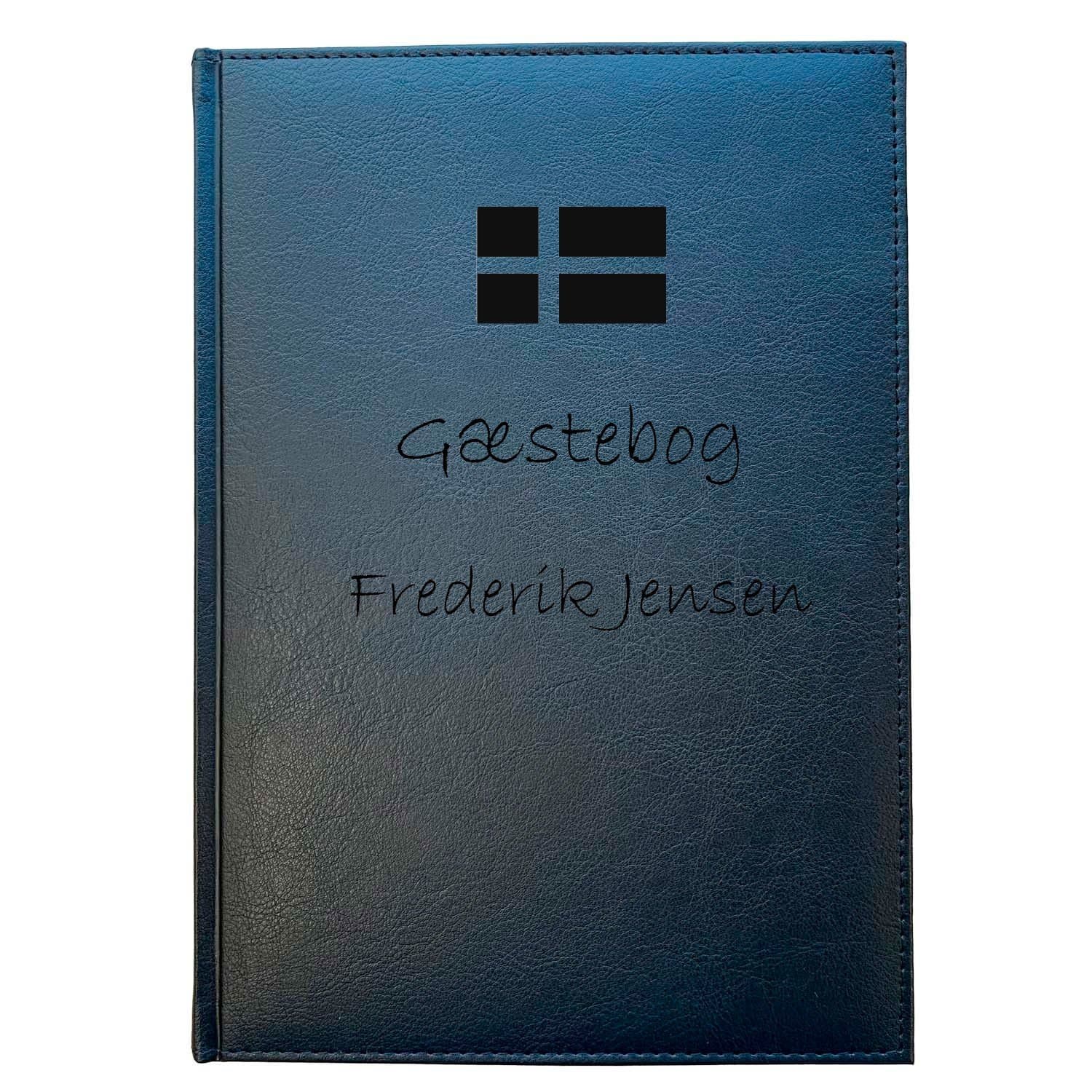 Gæstebog sort til uden linjer 14,5 x 21 cm
