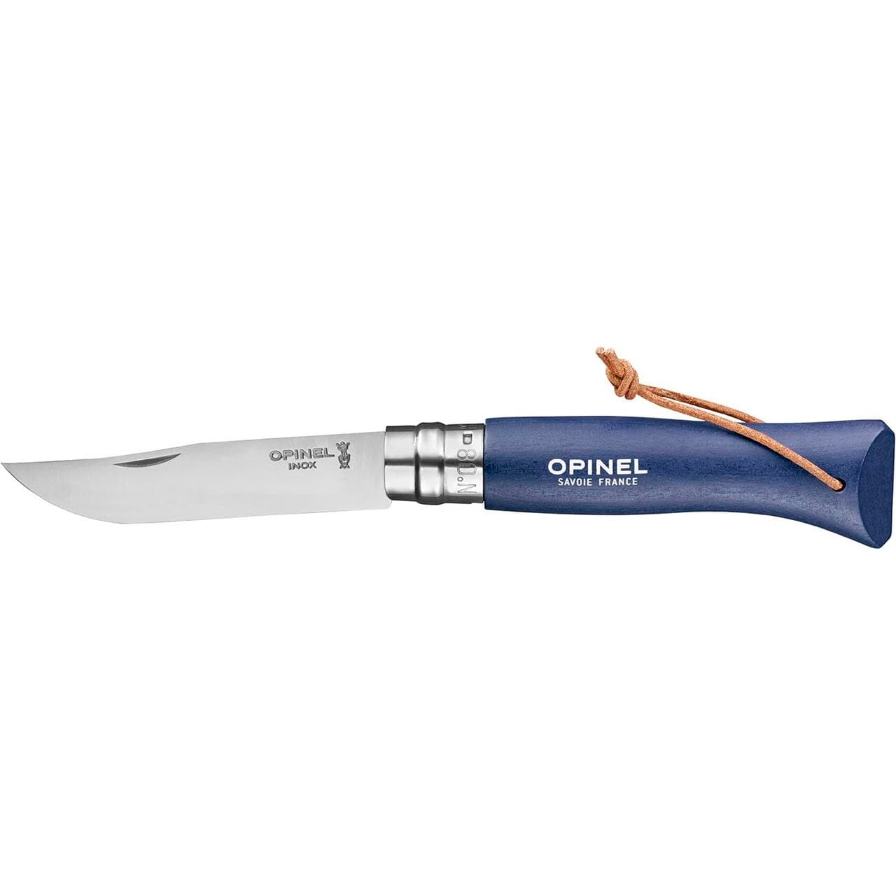 Opinel Trekking N°08 w Leather strap (Brun (BLACK BROWN))