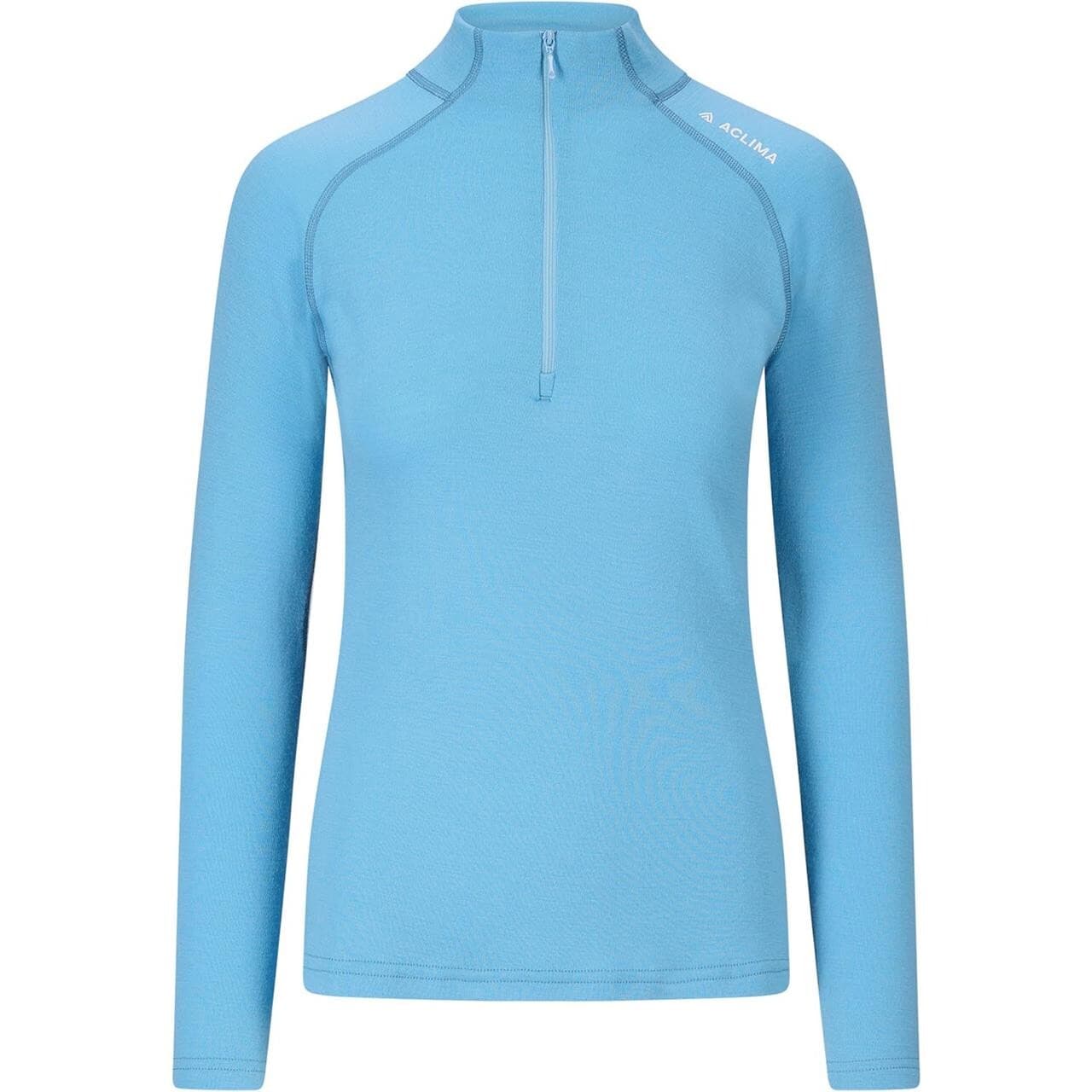 Aclima Womens Warmwool Mock Neck Shirt  (Blå (NIAGARA) X-large)