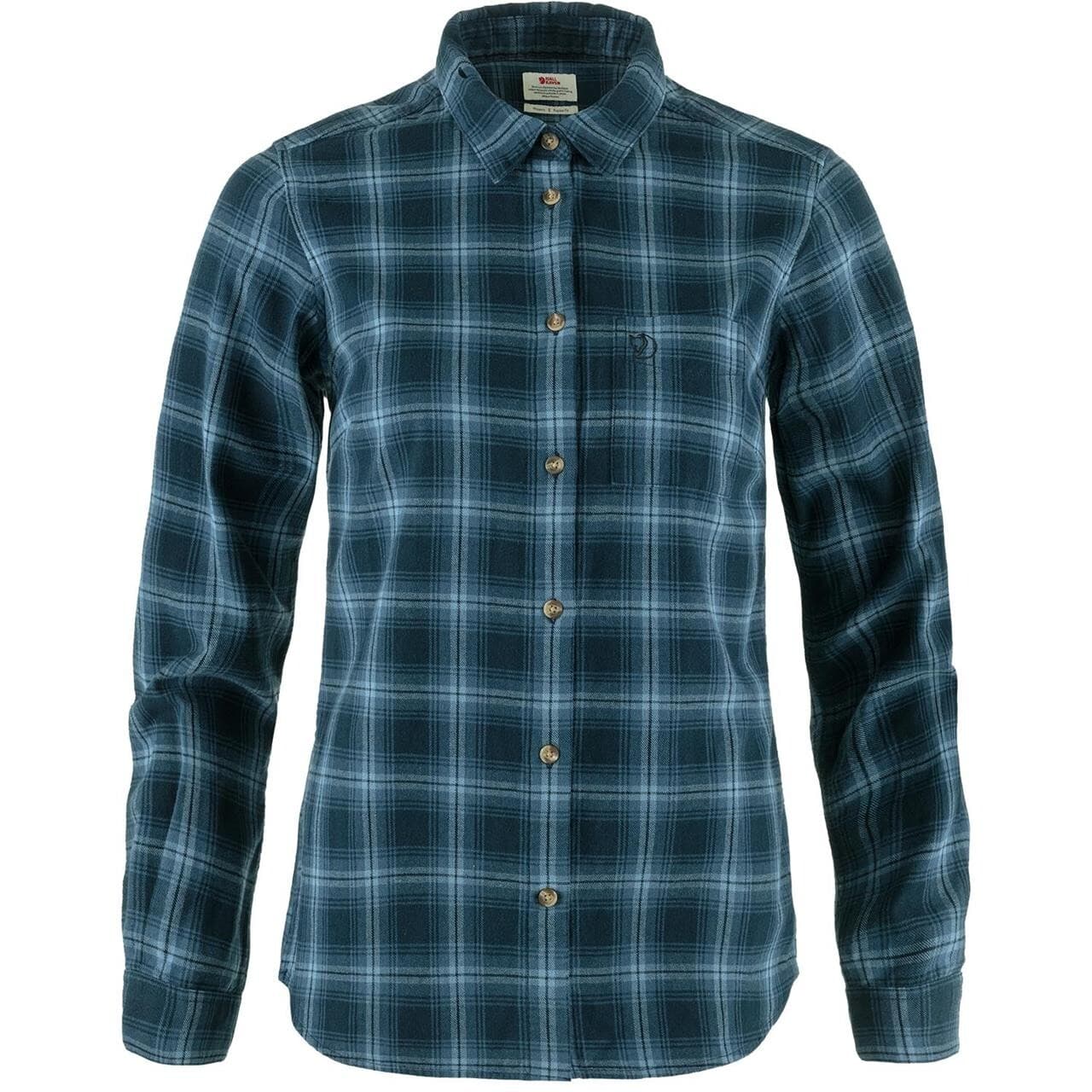 Fjällräven Womens Övik L/S Flannel Shirt  (Blå (DARK NAVY-INDIGO BLUE/555-534) Small)