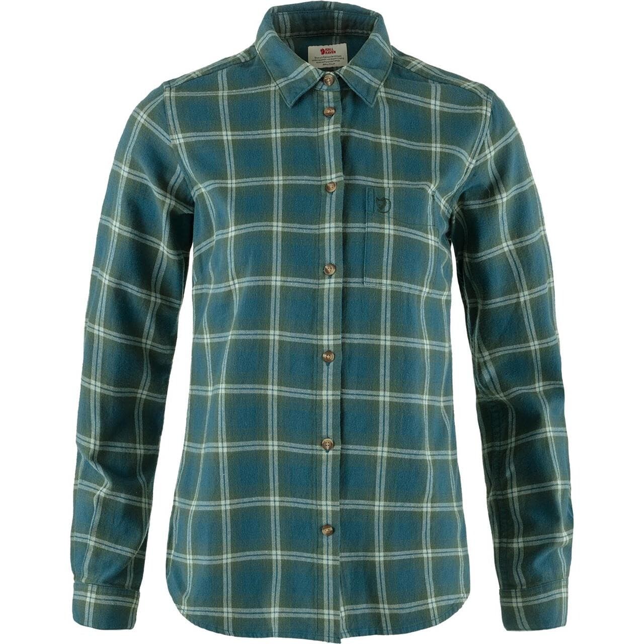 Fjällräven Womens Övik L/S Flannel Shirt  (Blå (DEEP SEA-DEEP PATINA/574-679) Medium)