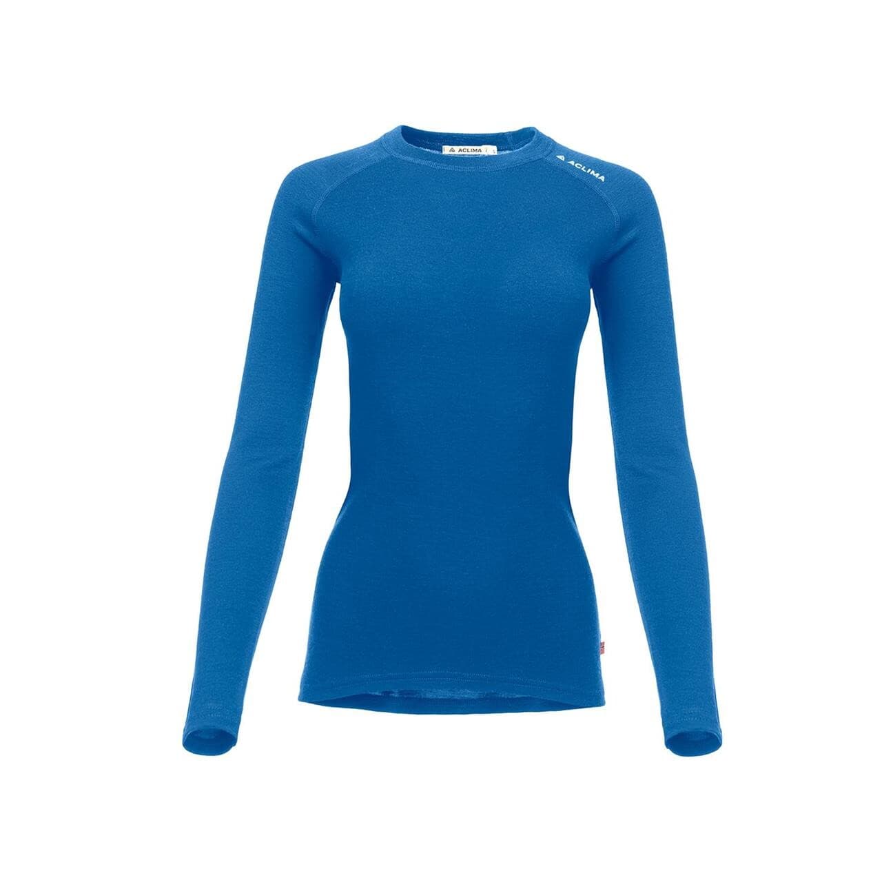 Aclima Womens WarmWool Crew Neck Shirt  (Blå (CORSAIR) X-large)