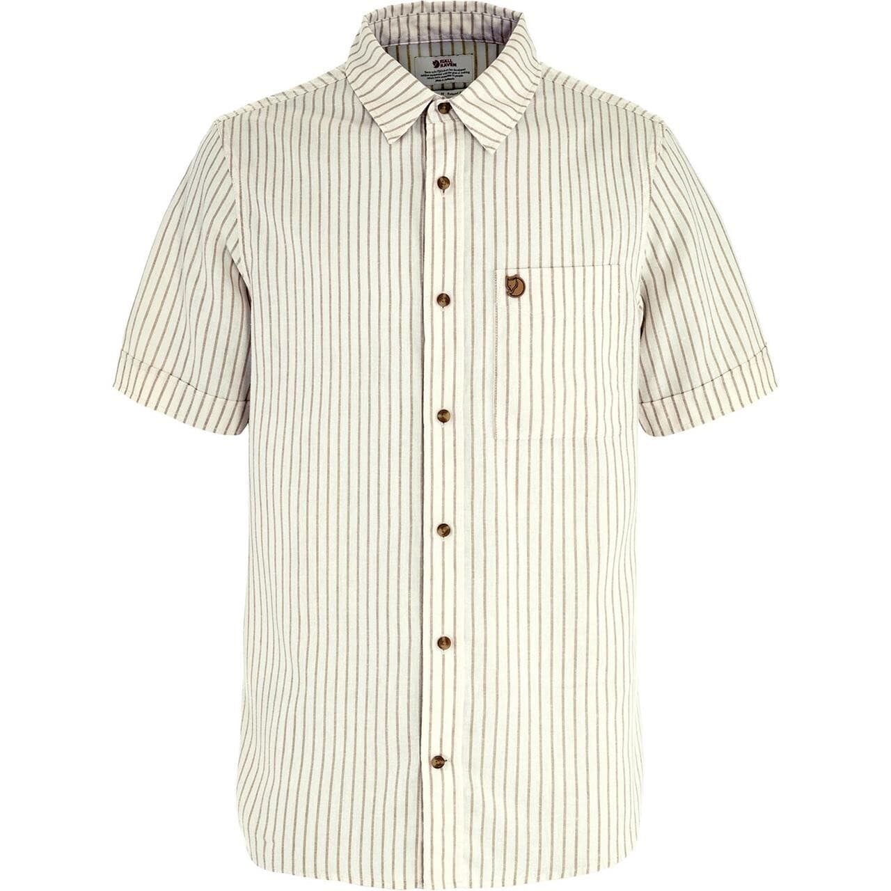 Fjällräven Mens Övik Travel Shirt S/S  (Hvid (CHALK WHITE-SAND STONE/113-195) Small)