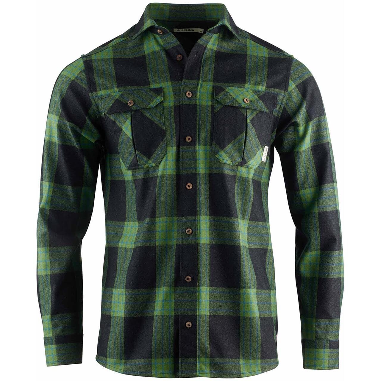 Aclima Mens Leisurewool Reborn Woolshirt  (Grå (CHECK DARK GREY/GREEN) X-large)