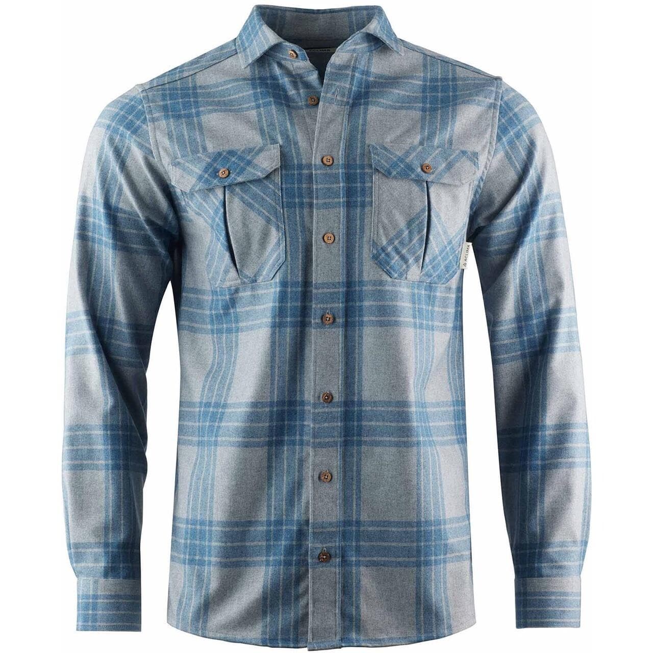 Aclima Mens Leisurewool Reborn Woolshirt  (Grå (CHECK LIGHT GREY/JEANS) Large)