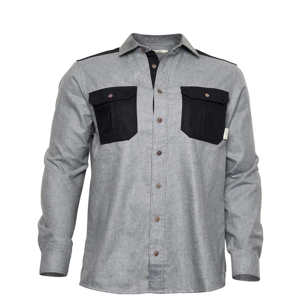 Aclima Mens Leisurewool Reborn Woolshirt  (Grå (LIGHT GREY/DARK GREY MELANGE) Small)