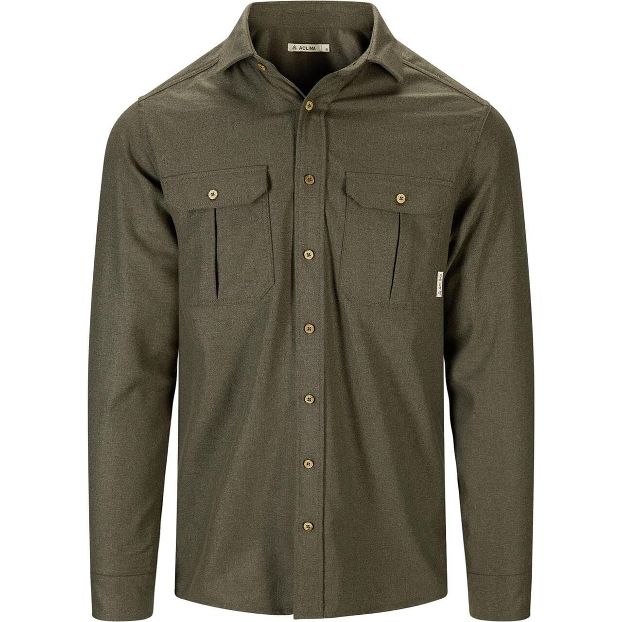 Aclima Mens Leisurewool Reborn Woolshirt  (Grøn (FOREST MELANGE) X-large)