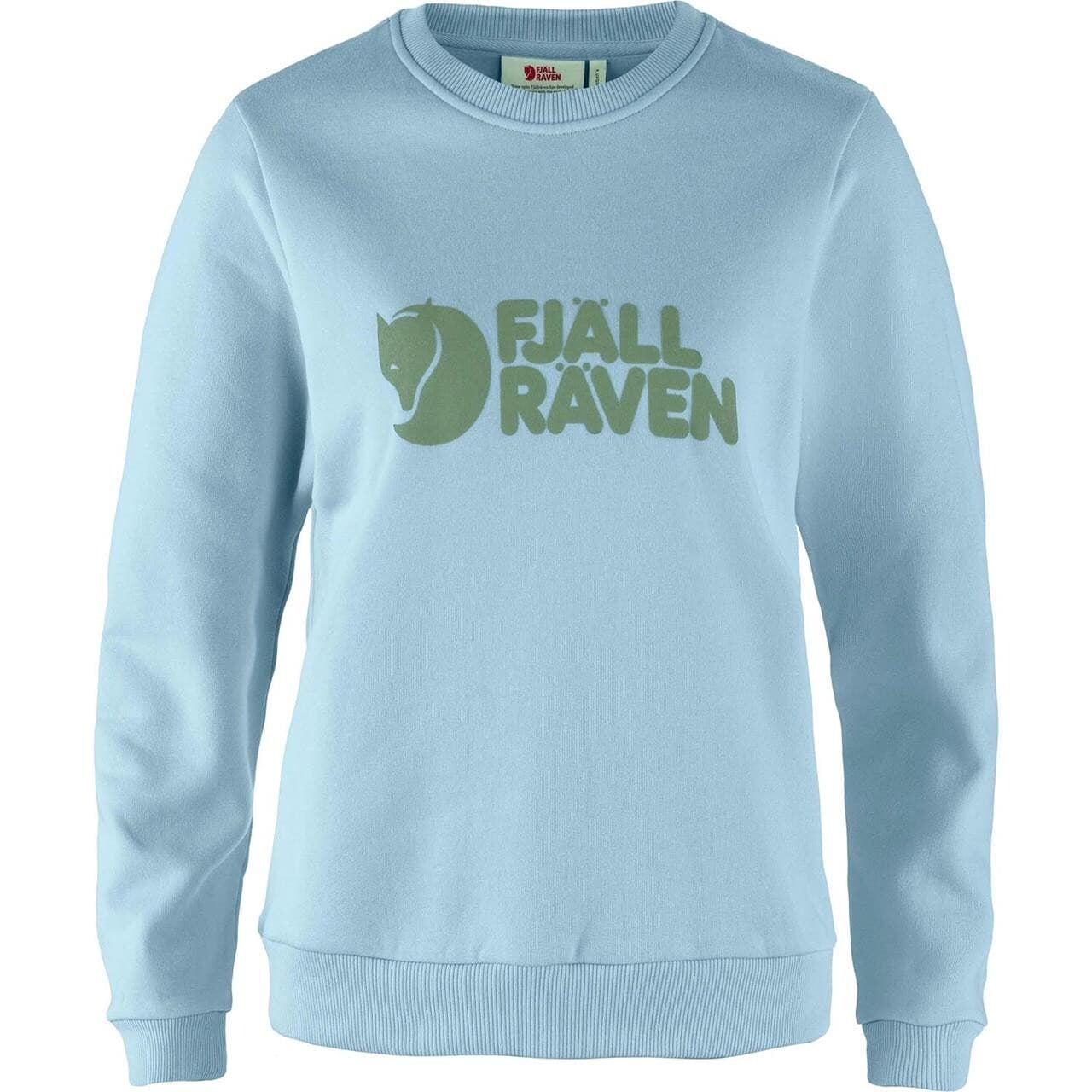 Fjällräven Womens Fjällräven Logo Sweater  (Blå (BREEZE BLUE-PATINA GRN/514-614) Medium)