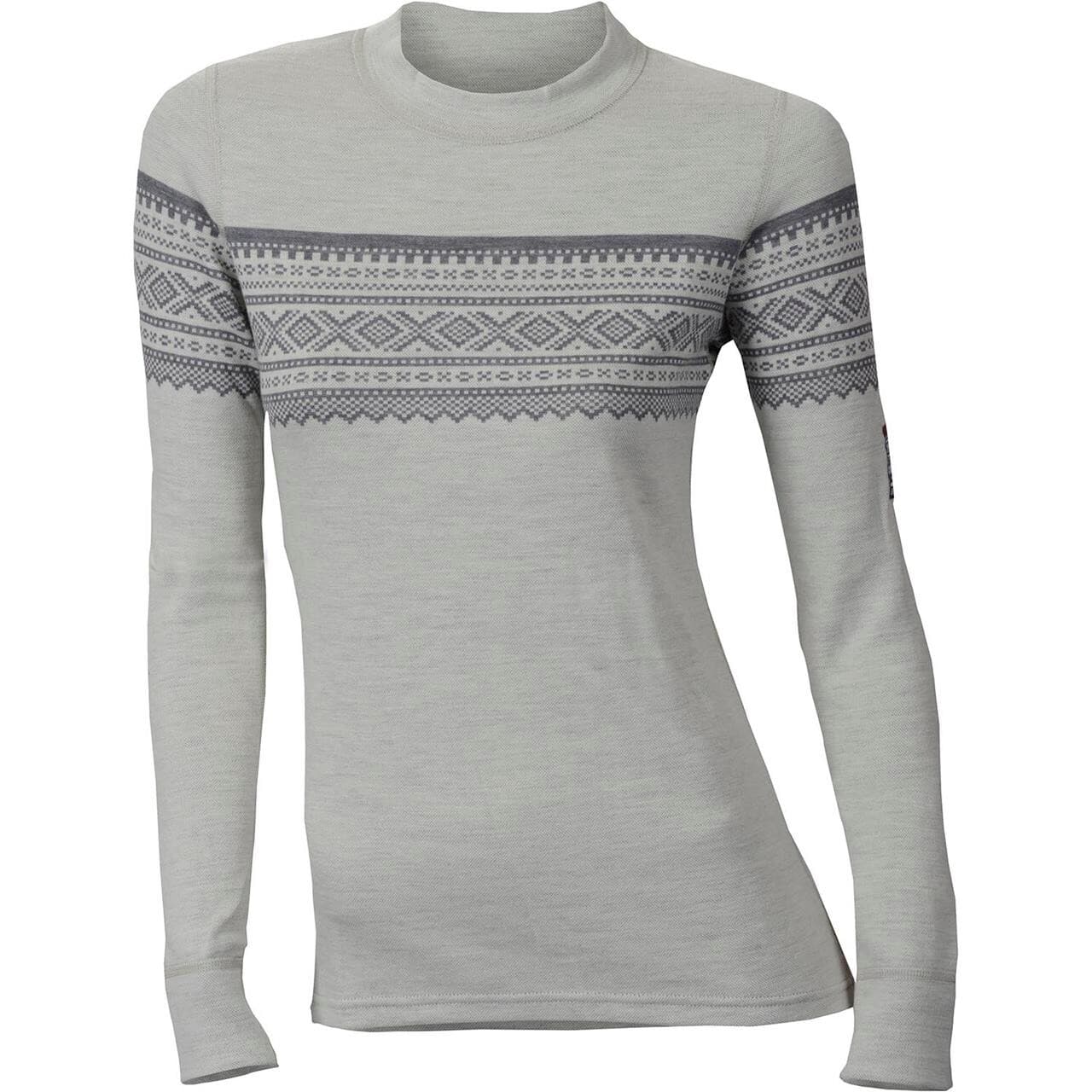 Aclima Womens Designwool Marius Crew Neck (Hvid (GRÅFJELL) X-small)