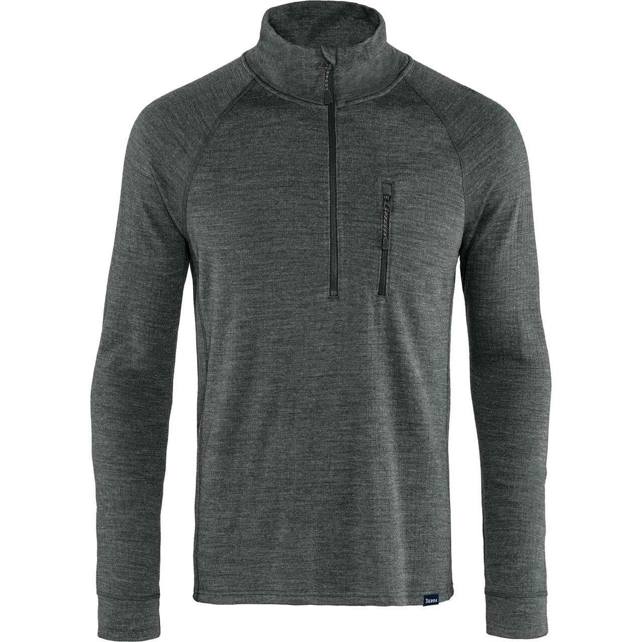 Tierra Mens Templet Midlayer Q-Zip (Grå (BLACK MELANGE) XX-large)