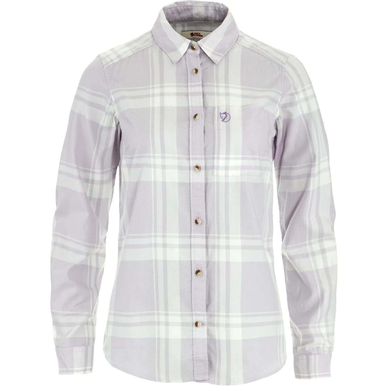Fjällräven Womens Övik Lite Flannel Shirt (Hvid (CHALK WHITE-LAVEN MIST/113-452) Large)