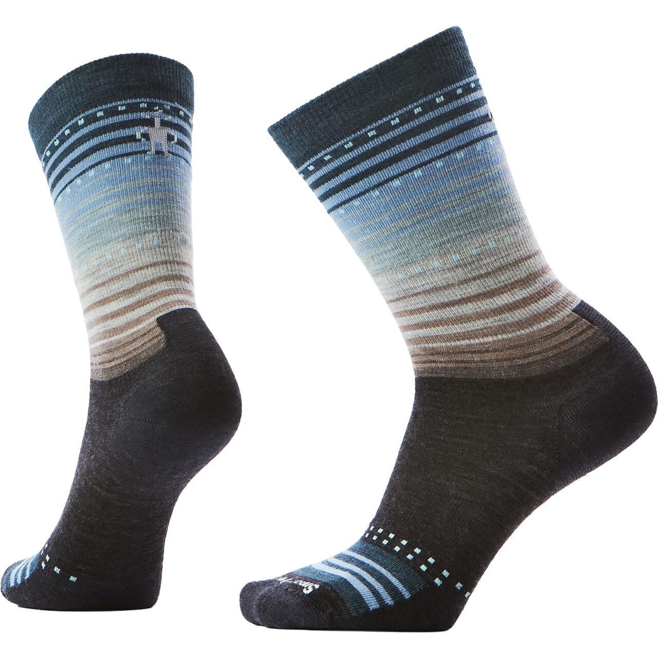 Smartwool Womens Everyday Stitch Stripe Crew Socks (Blå (CHARCOAL/ASH) 38-41)