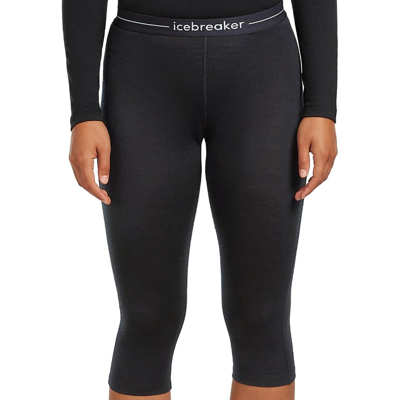 Icebreaker Womens Merino 200 Oasis 3/4 Leggings (Sort (BLACK) X-small)