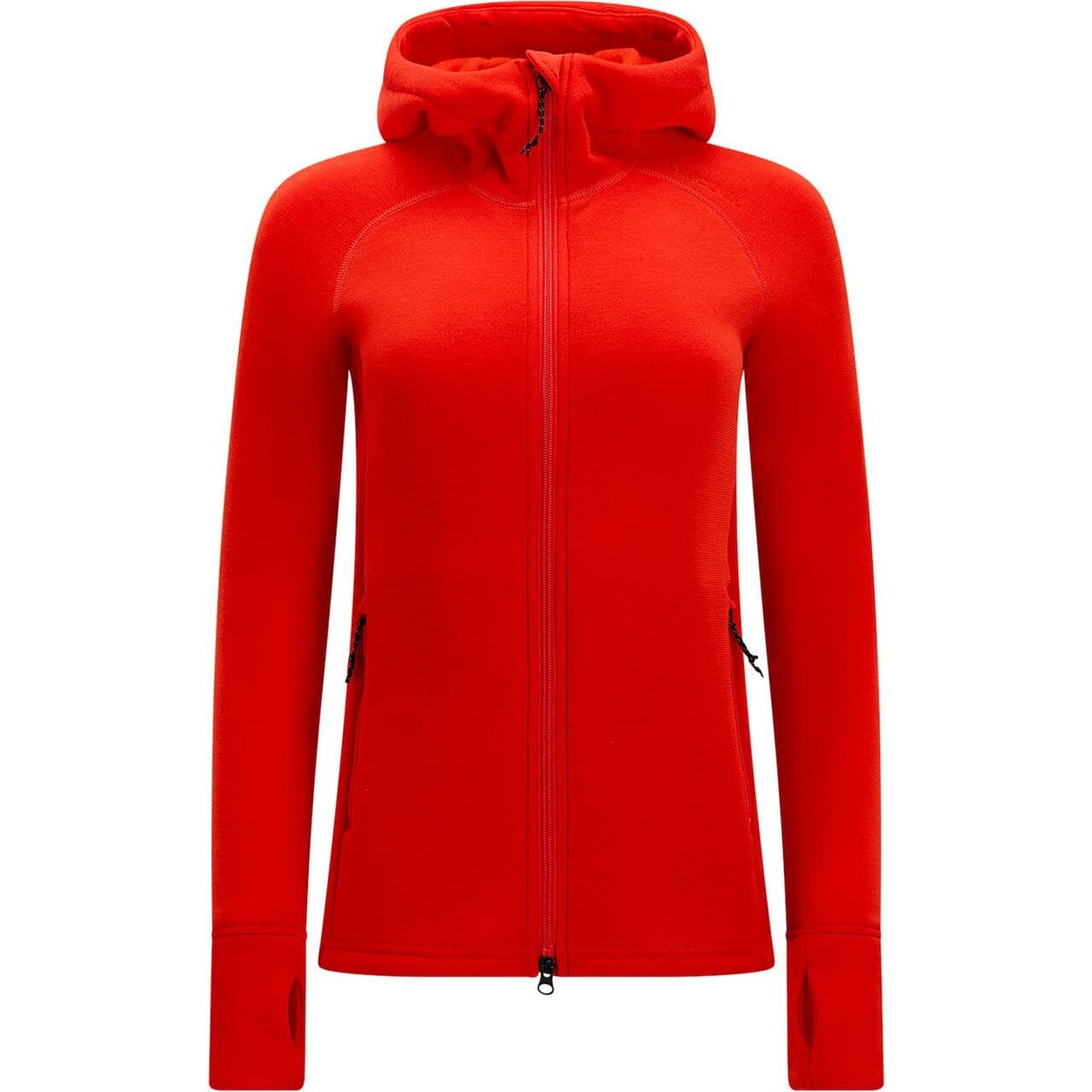 Aclima Womens Fleecewool Hooded Jacket (Rød (POINCIANA) Small)