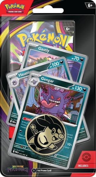 Pokemon Blister Pack - 1-Pack Premium Checklane Blister: 1 Mega Evolution: Pitch Black Booster Pakke + Gengar Line Promos & MÃ¸nt