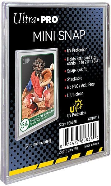 Ultra Pro UV Mini Snap Card Holder - Standard Size (2,5" x 3,5") - Sleeves #85836-UV