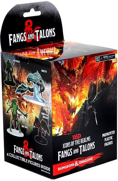 D&D - Fantasy Miniatures Set 17 - Icons of the Realms: Fangs and Talons - Booster Pack (4 Figurer)