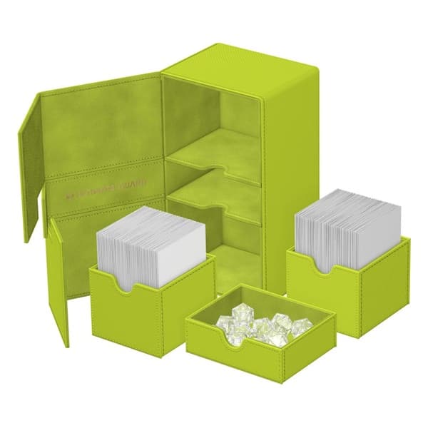 Ultimate Guard Twin Flip'n'Tray Deck Case (Deck Box) 200+ Standard Size XenoSkin Summer Edition 2025 - Lime