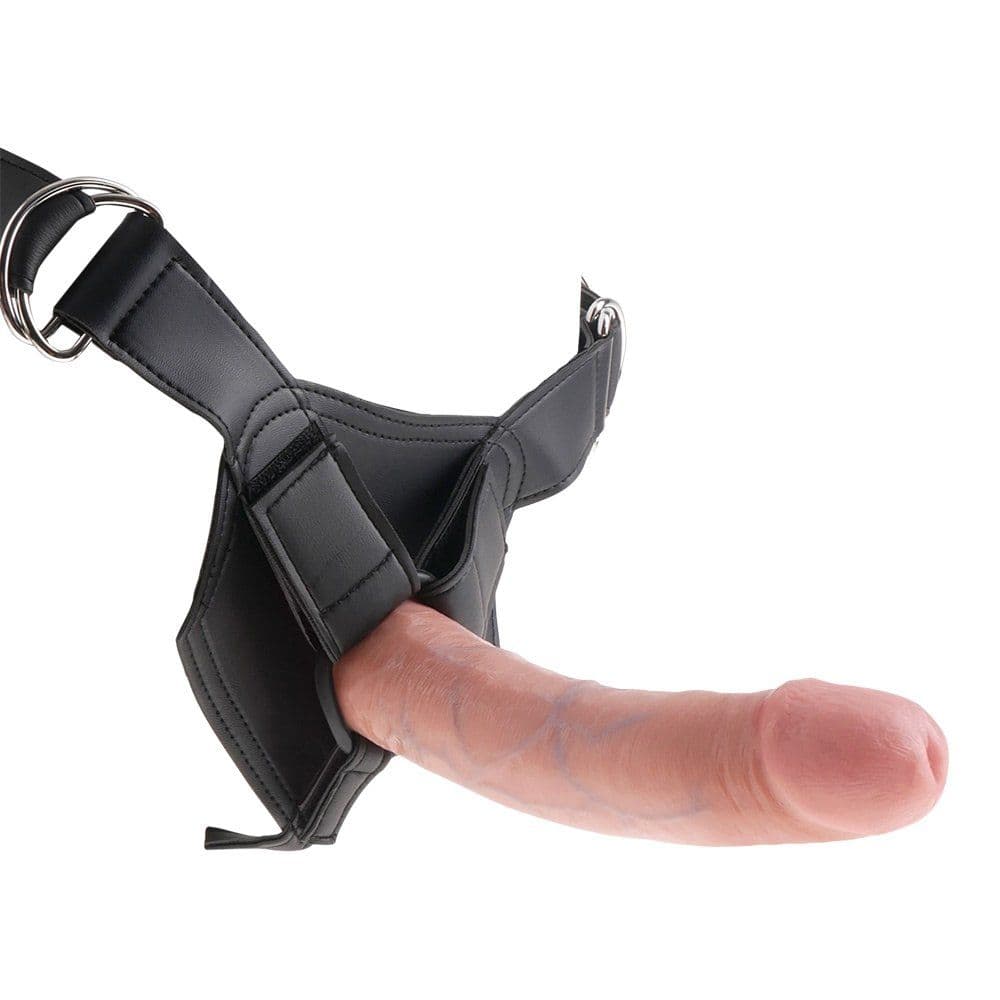 King Cock Strap-On Harness M/8â€ Dildo - Lys Hudfarvet