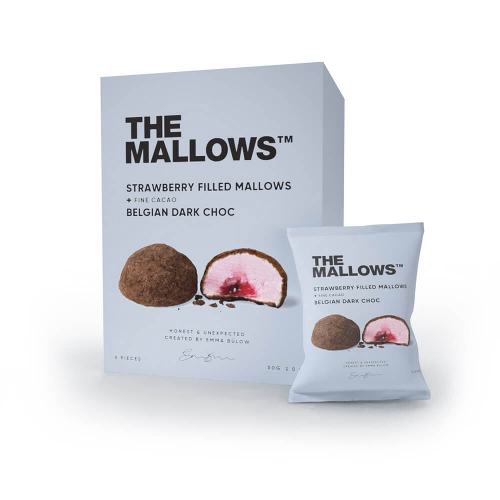 The Mallows, Strawberry Filled Mallows & Belgian Dark Choc Box 5 stk