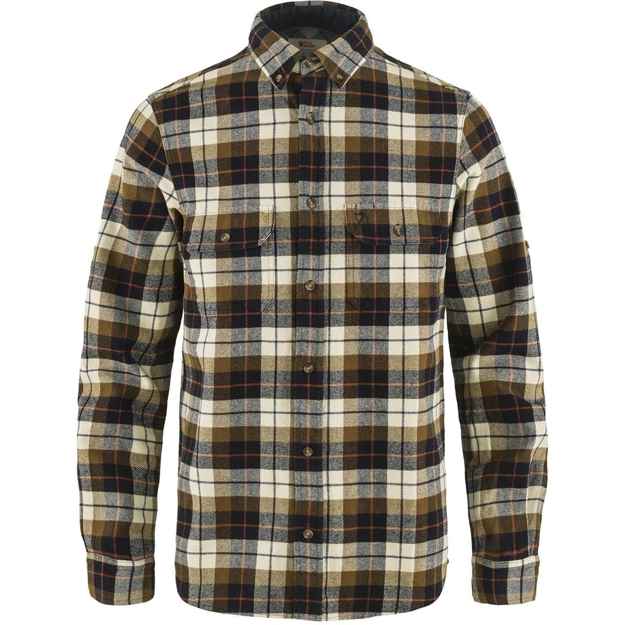 Fjällräven Mens Singi Heavy Flannel Shirt (Hvid (CHALK WHITE-DARK NAVY/113-555) Medium)