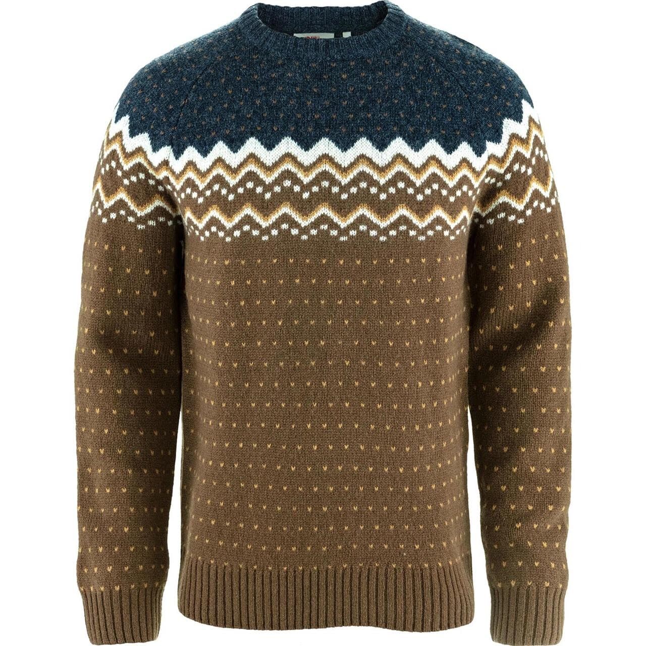 Fjällräven Mens Övik Knit Sweater (Brun (DARK OAK-NAVY/299-560) Small)