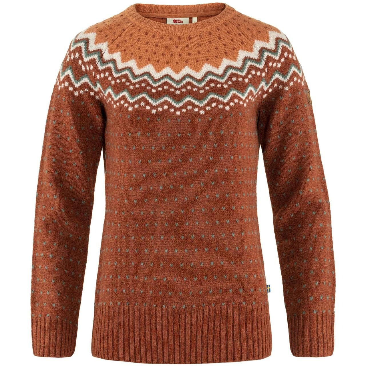Fjällräven Womens Övik Knit Sweater (Orange (AUTUMN LEAF-DESERT BRN/215-242) X-small)