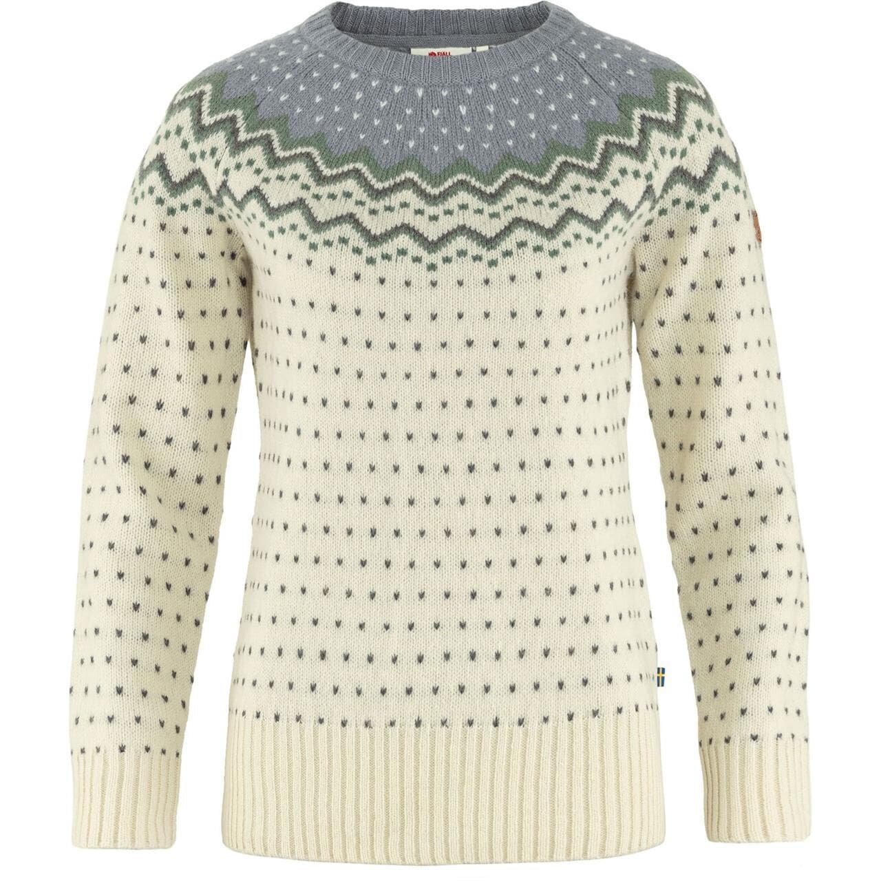 Fjällräven Womens Övik Knit Sweater (Hvid (CHALK WHITE-FLINT GREY/113-055) XX-small)