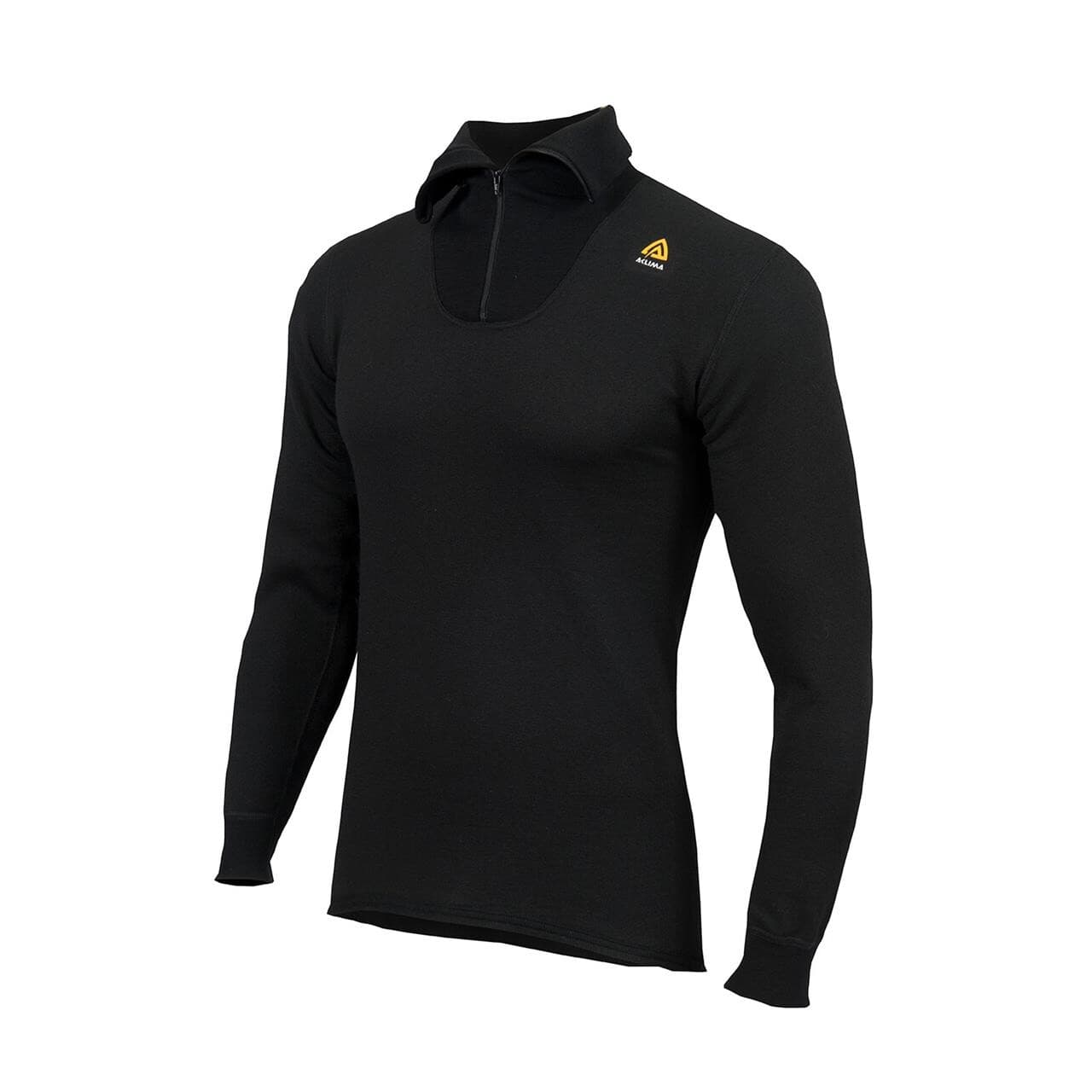 Aclima HotWool 230 g Polo Zip (Sort (JET BLACK) X-small)