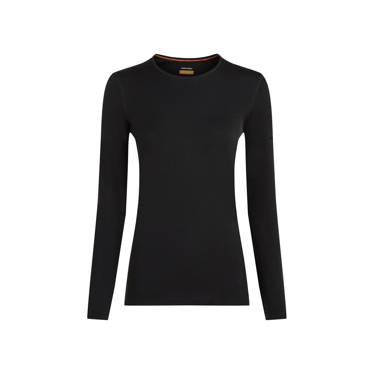 Icebreaker Womens Merino 200 Oasis L/S Crewe (Sort (BLACK) X-small)