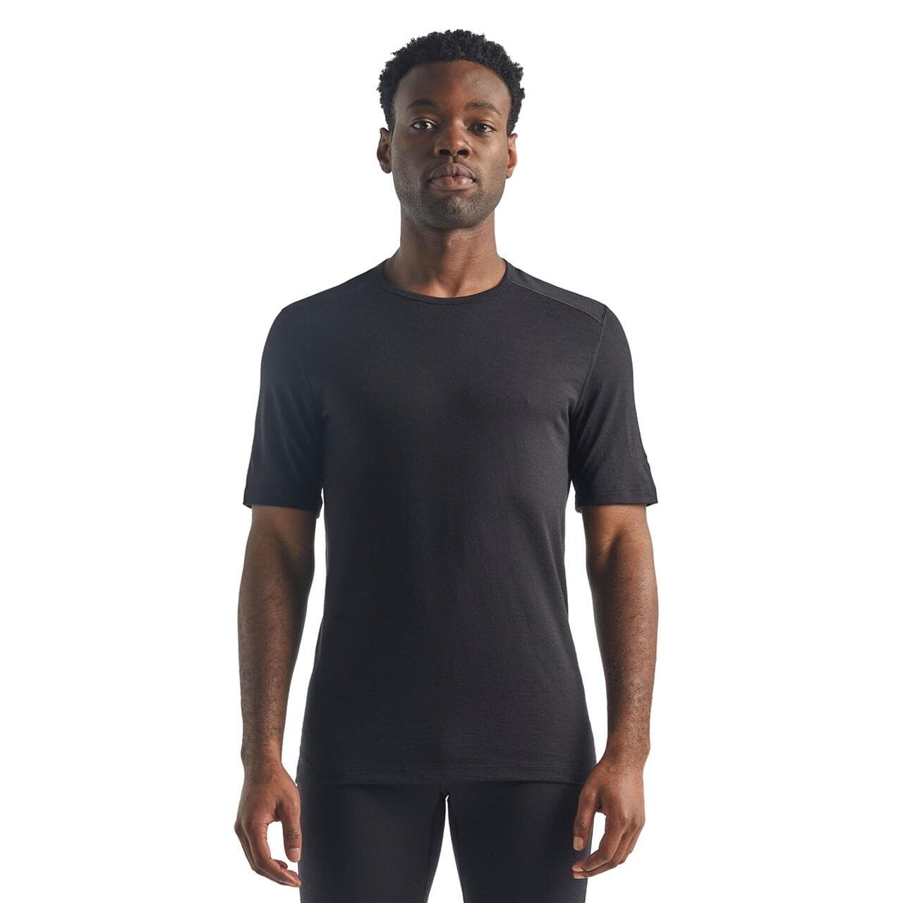 Icebreaker Mens Merino 200 Oasis S/S Crewe (Sort (BLACK) Large)