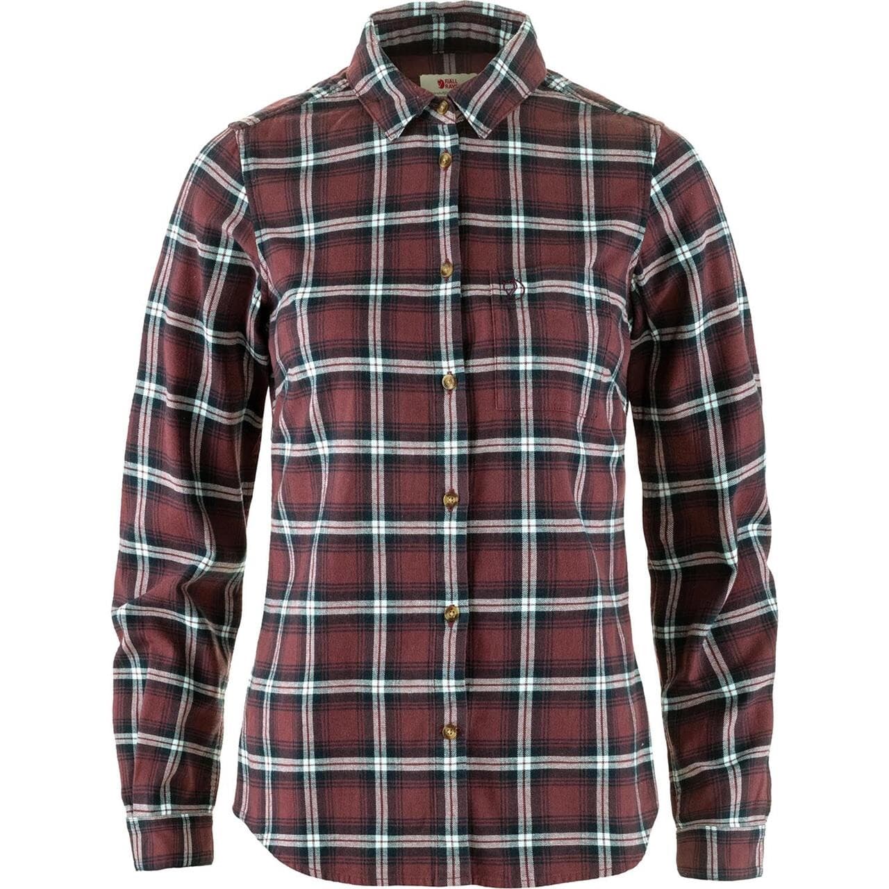 Fjällräven Womens Övik L/S Flannel Shirt (Rød (PORT-BREEZE BLUE/357-514) X-small)