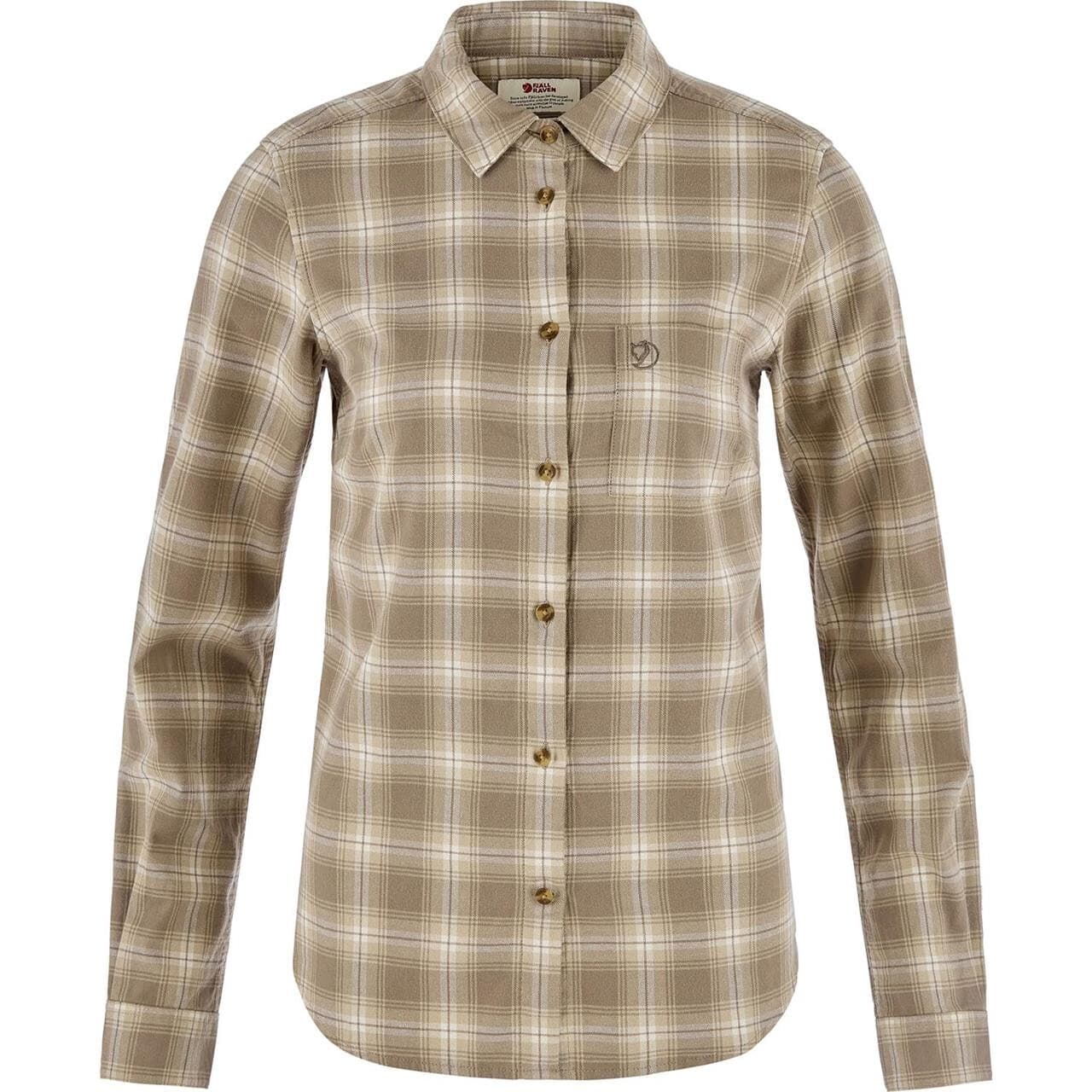 Fjällräven Womens Övik L/S Flannel Shirt (Hvid (CHALK WHITE-SUEDE BRWN/113-244) XX-large)