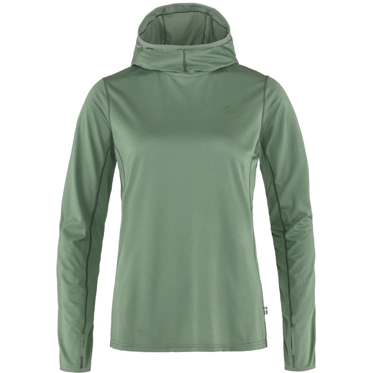 Fjällräven Womens Abisko Sun-hoodie (Grøn (PATINA GREEN/614) Large)