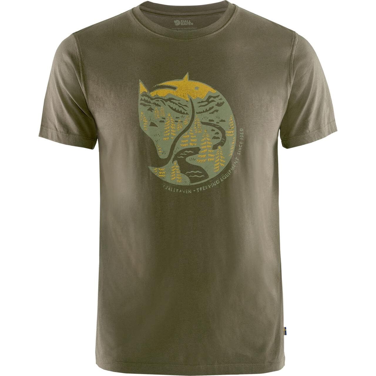 Fjällräven Mens Arctic Fox T-shirt (Grøn (DARK OLIVE/633) Medium)