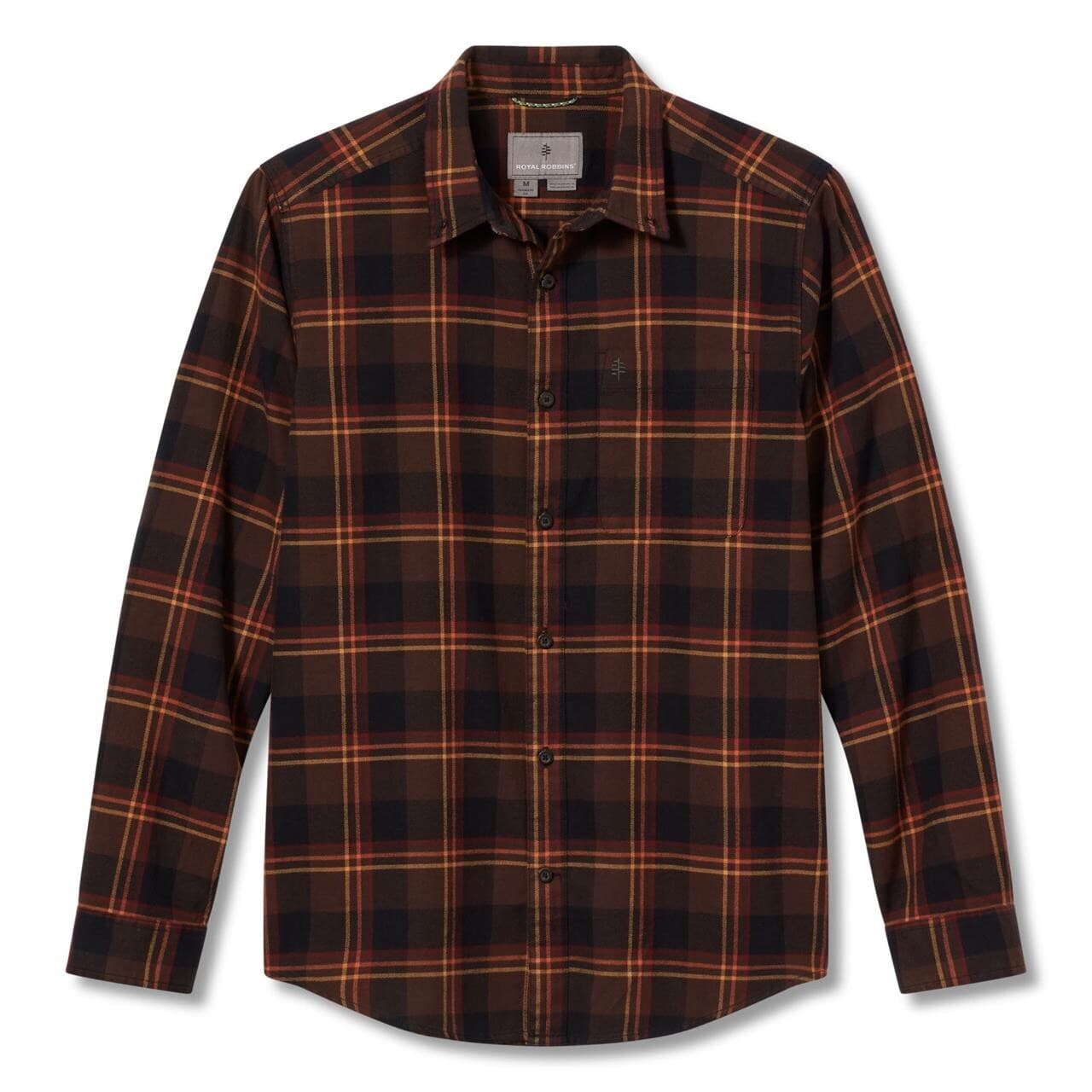 Royal Robbins Mens Lieback Organic Cotton Flannel L/S (Brun (JAVA TIMBER COVE PLD) Small)