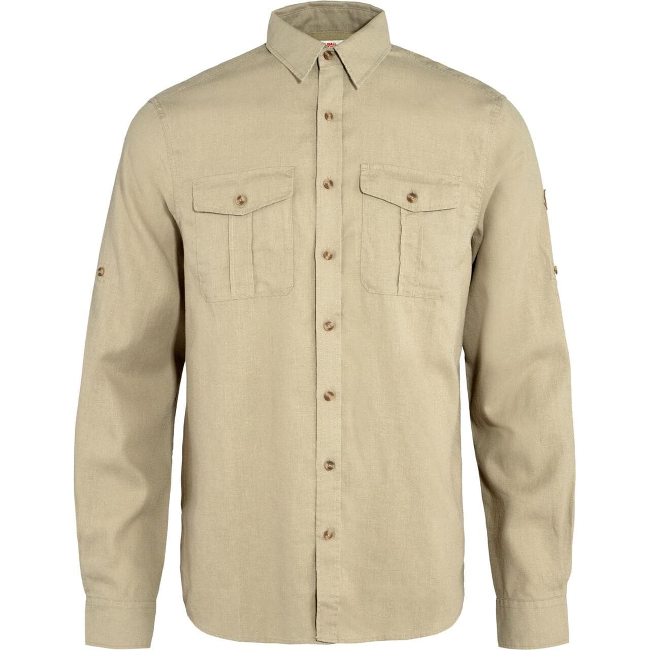 Fjällräven Mens Övik Travel Shirt L/S (Beige (SAND STONE/195) Medium)