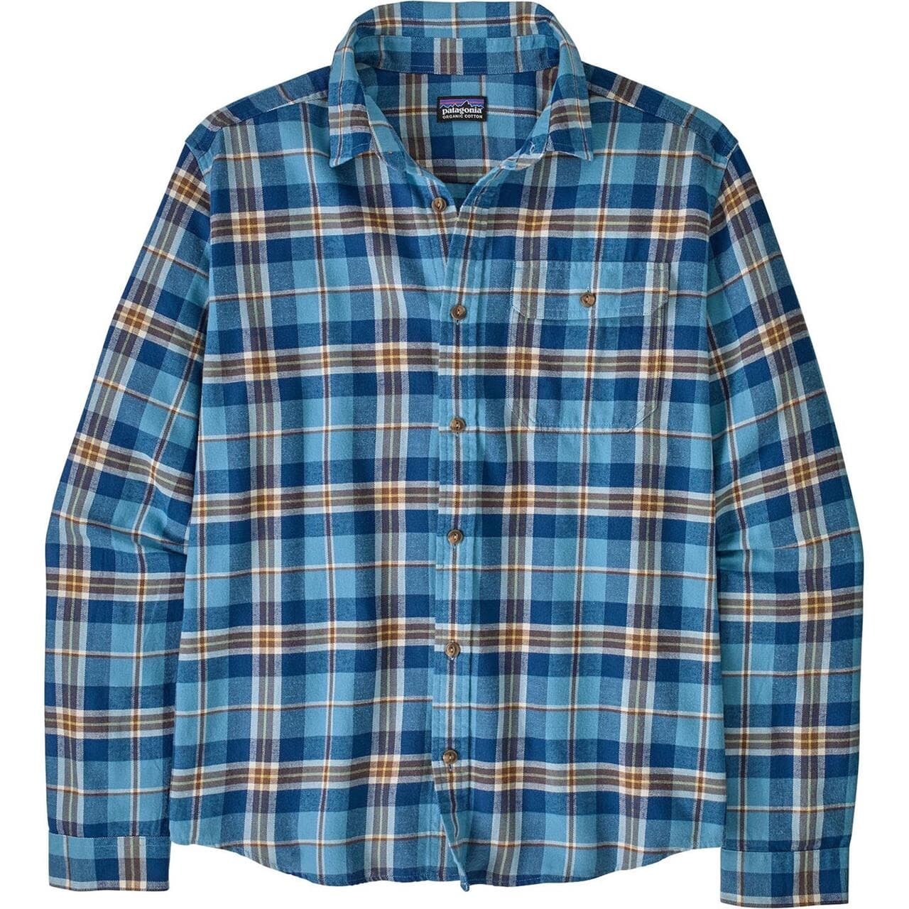 Patagonia Mens L/S LW Fjord Flannel Shirt (Blå (PRIME:SHORE BLUE) Small)