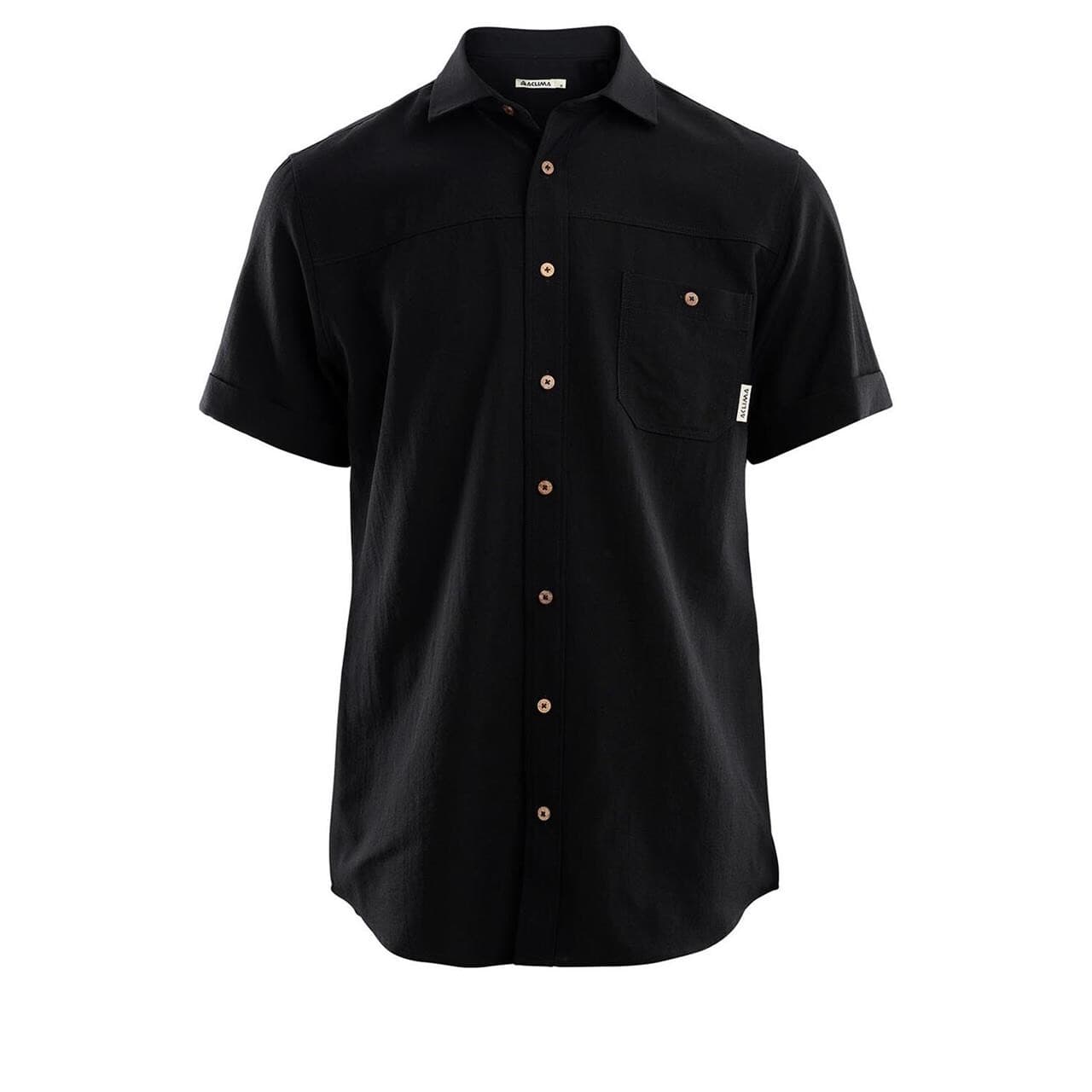 Aclima Mens Leisurewool Short Sleeve Shirt (Sort (JET BLACK) X-small)