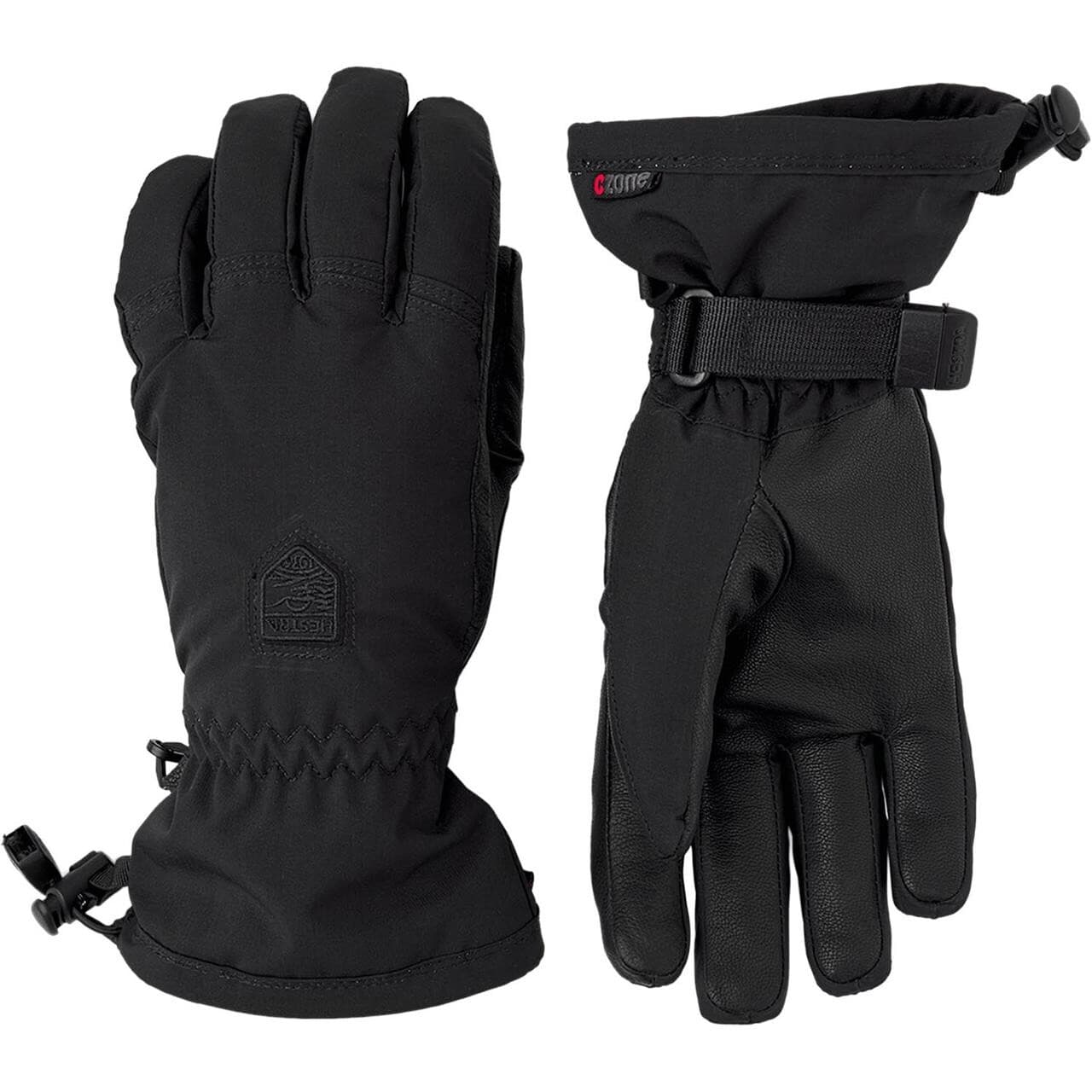Hestra Womens Powder Czone 5 Finger (Sort (BLACK) 6)