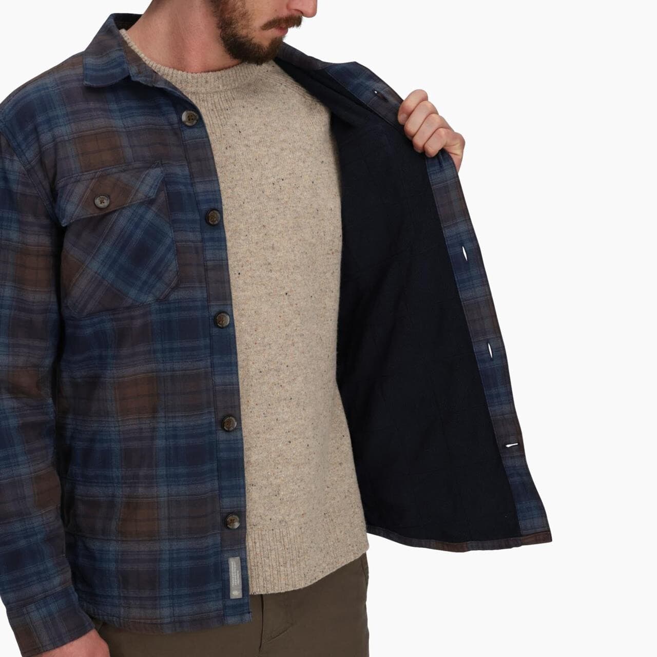 Royal Robbins Mens Snowcap Lined Flannel L/S (Blå (NAVAL TIOGA PLD) XX-large)