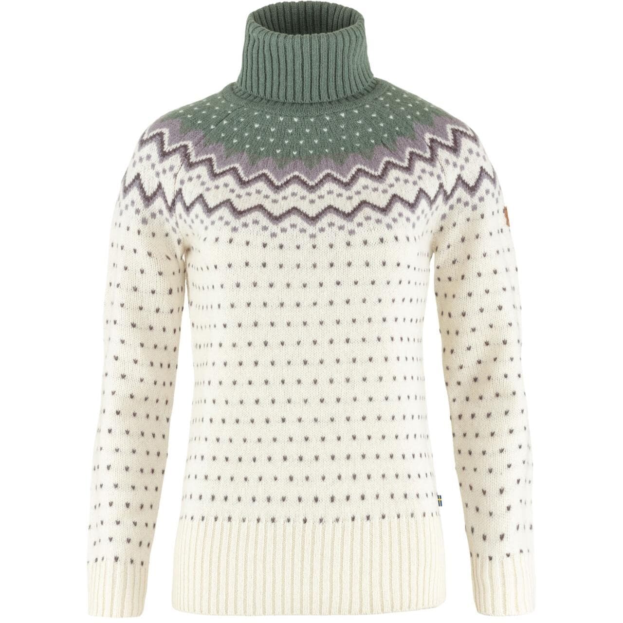 Fjällräven Womens Övik Knit Roller Neck (Hvid (CHALK WHITE-PATINA GRN/113-614) Large)