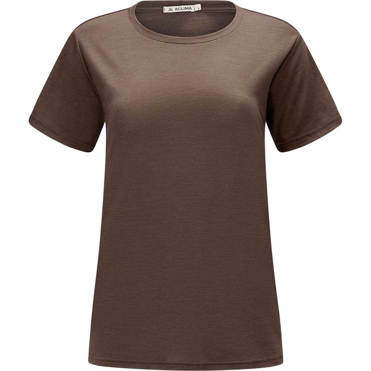 Aclima Womens LightWool Classic Tee (Brun (DARK EARTH) Large)